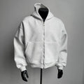 Men's Oversized Heavyweight Zip-Up Hoodie — 100% Cotton Thick Fleece