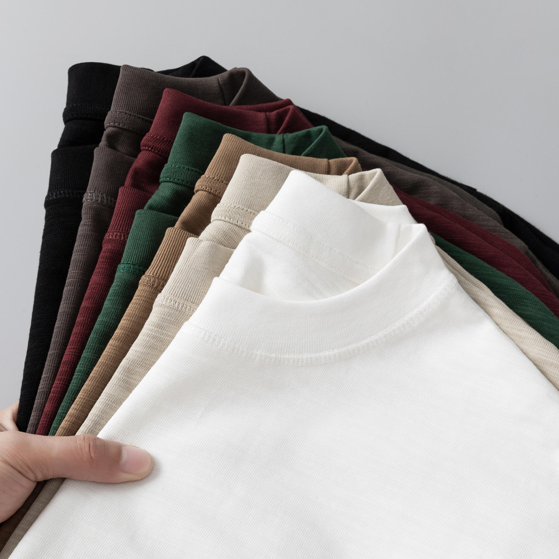 Men's Vintage Crewneck T-Shirt — 100% Cotton Bamboo Fiber Anti-Wrinkle